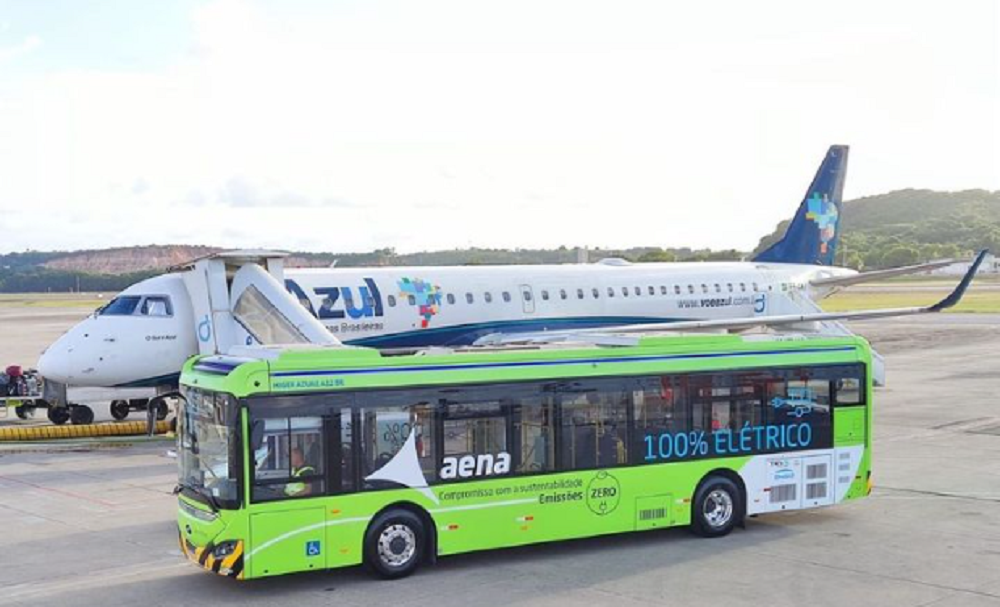 Aeroporto do Recife utiliza novo ônibus 100 elétrico, sem emissão de CO2 e ruídos Portal NE9 Aeroporto do Recife utiliza novo ônibus 100 elétrico, sem emissão de CO2 e ruídos Portal NE9