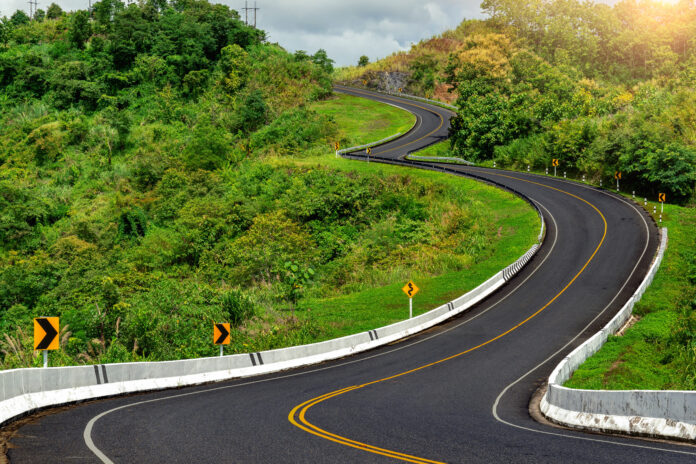 Road no.3 or sky road over top of mountains with green jungle in